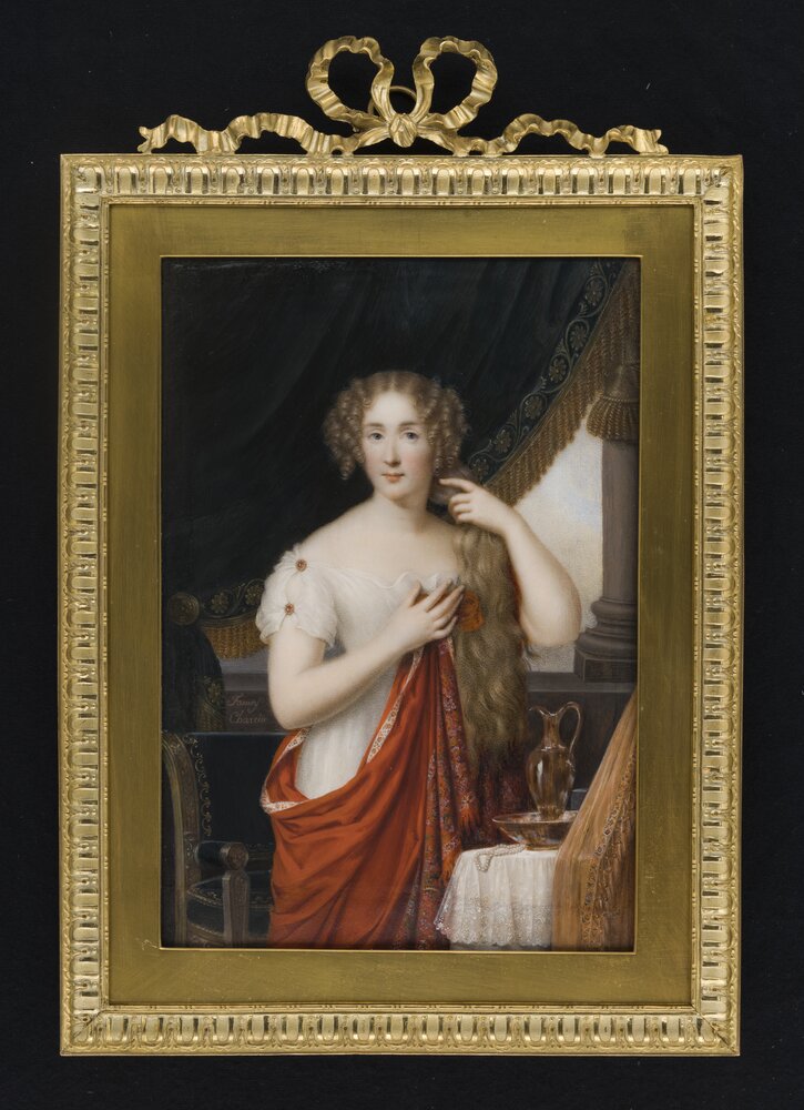 Torino, Museo Civico d'Arte Antica - Palazzo Madama, F. Charrin, Giovane donna alla toeletta, inv. 519 - dopo il restauro