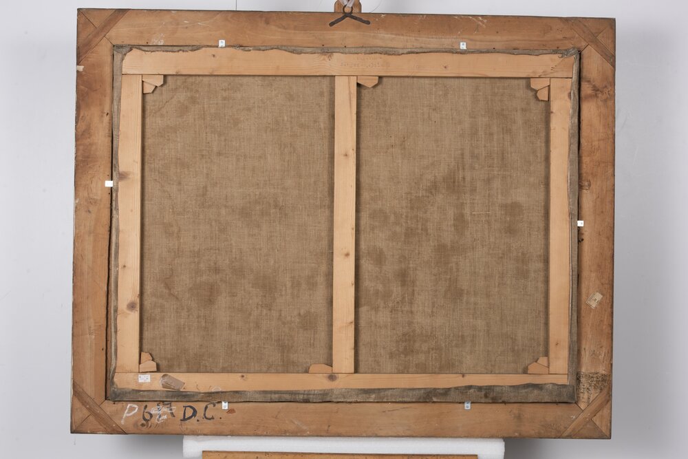 Moncalieri, Castello, P. Bolckman, Moncalieri Market, verso - before restoration