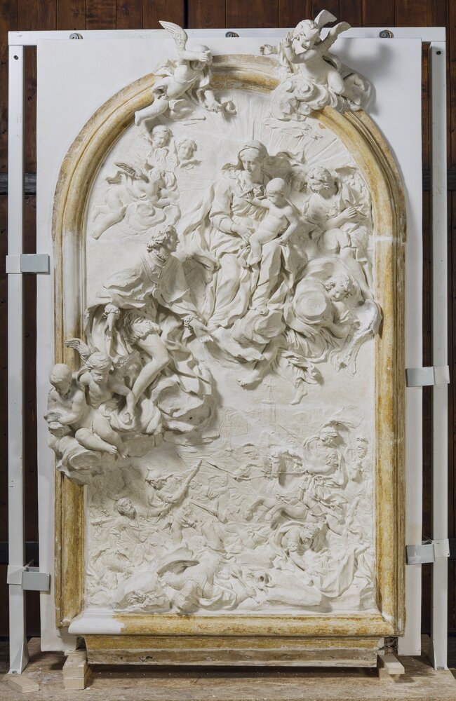 Roma, Pontificio Collegio Irlandese, B. Cametti, Il beato Amedeo intercede presso la Madonna di Superga - durante il restauro