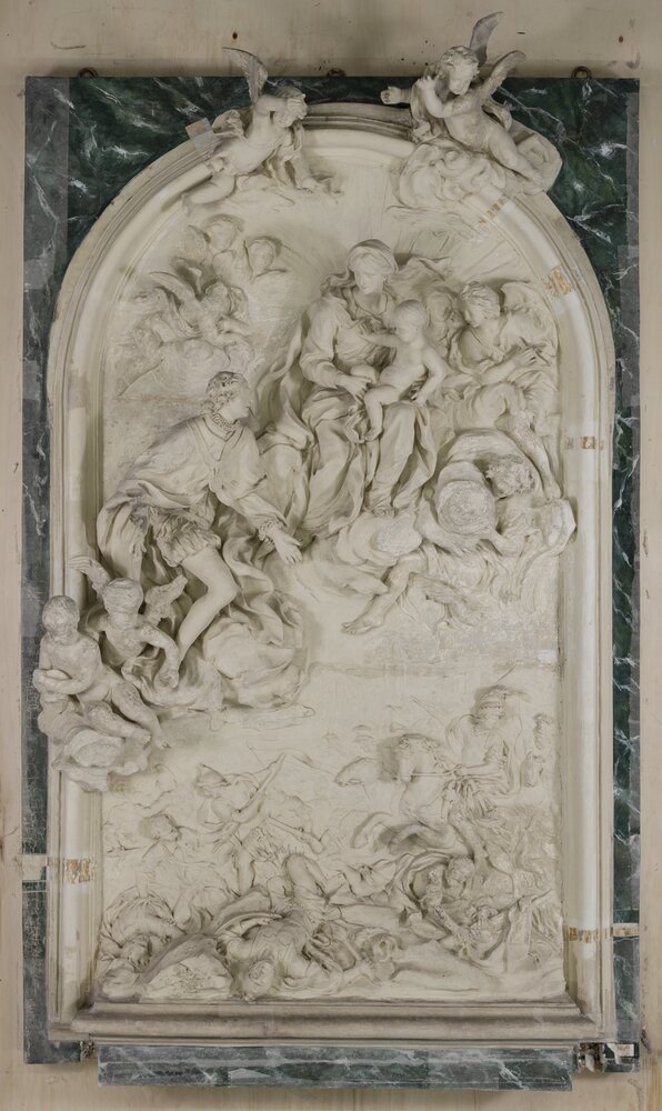 Roma, Pontificio Collegio Irlandese, B. Cametti, Il beato Amedeo intercede presso la Madonna di Superga - durante il restauro