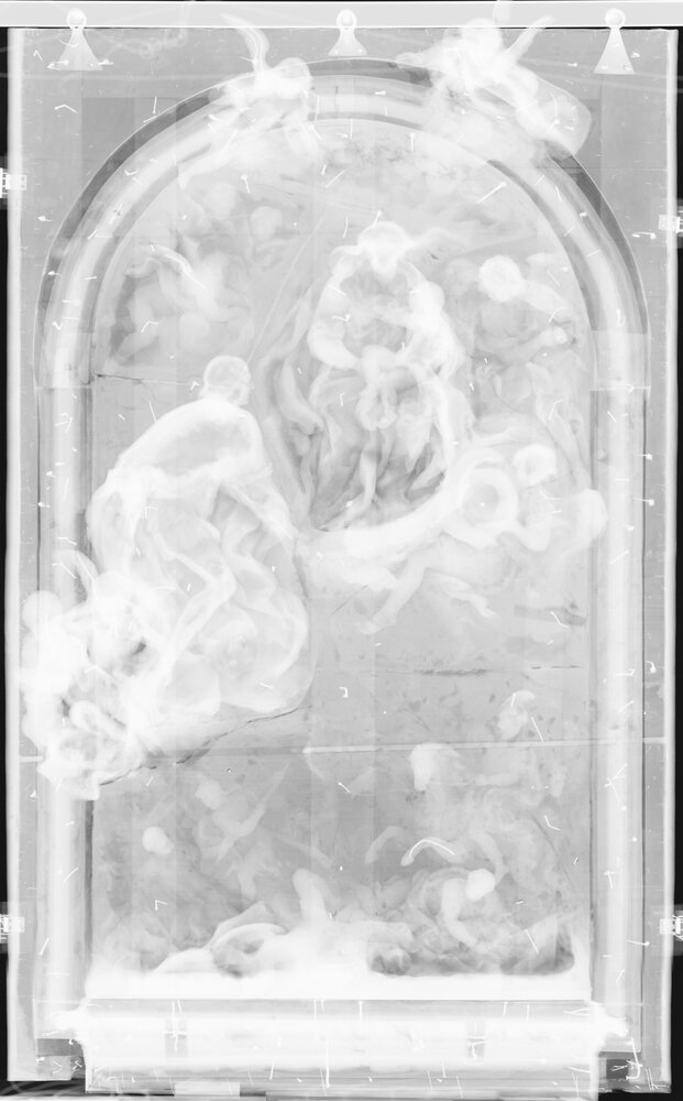 Roma, Pontificio Collegio Irlandese, B. Cametti, Il beato Amedeo intercede presso la Madonna di Superga - radiografia digitale RX
