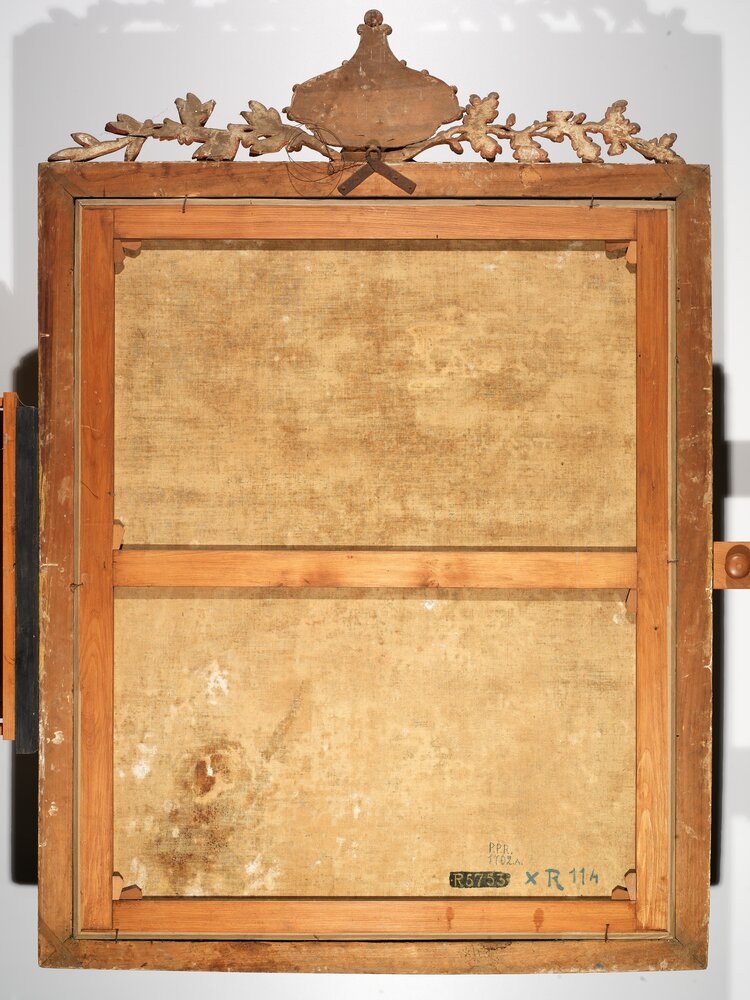 Venaria Reale, Reggia, G. Duprà (attr.), Ritratto di Vittorio Amedeo III, inv. R 5753, verso - prima del restauro