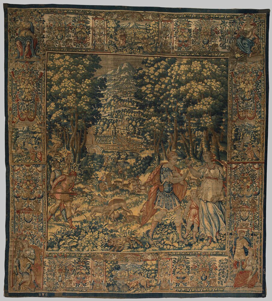 17-MT-2010_Milano, Villa Necchi Campiglio (FAI), Caccia al cervo con figure mitologiche (arazzo)