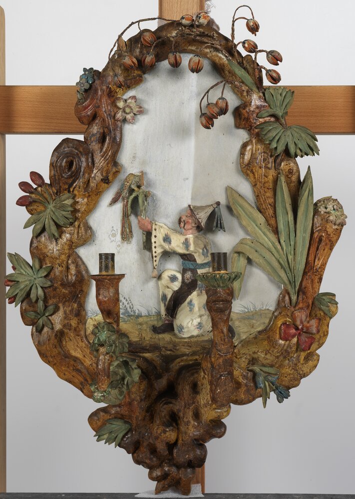 Nichelino, Palazzina di Caccia di Stupinigi, Ventola cinese, inv. 3218 - durante il restauro