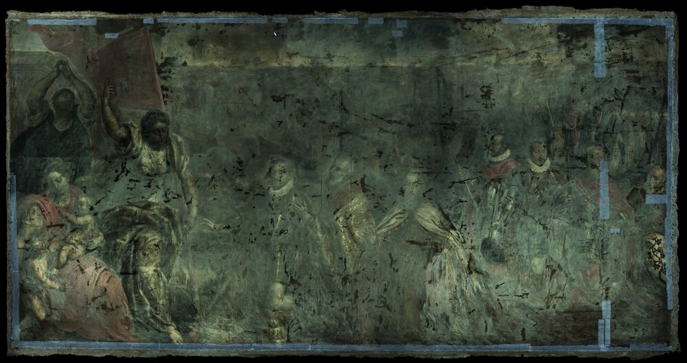 Verbania, Villa San Remigio, J. Negretti (Palma il Giovane), Celebrazione dell battaglia di Lepanto - analisi UV