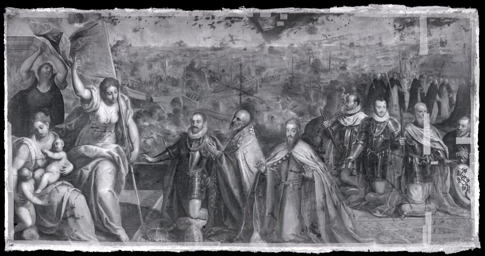 Verbania, Villa San Remigio, J. Negretti (Palma il Giovane), Celebrazione della battaglia di Lepanto - infrarosso IR (950 nm)