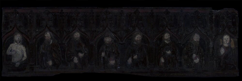 Torino, Museo Civico d'Arte Antica - Palazzo Madama, A. De Lonhy (attr.), Predella d'altare, inv. 1059-L - analisi UV