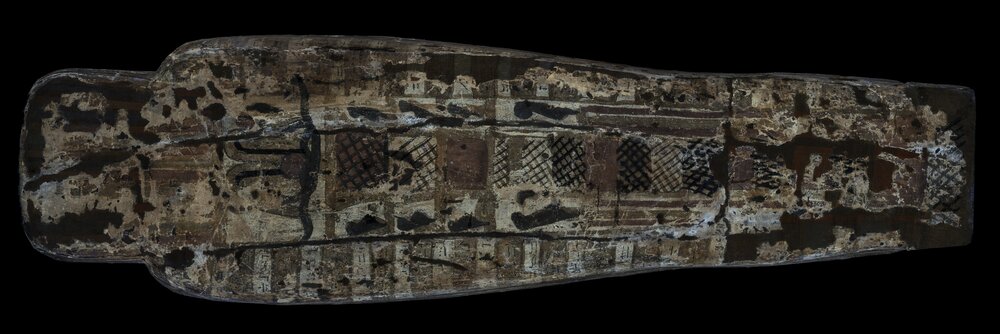 Torino, Museo Egizio, Alveo del sarcofago, cat. 2213 - analisi UV