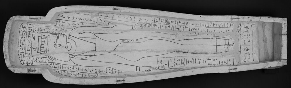 Torino, Museo Egizio, Coperchio del sarcofago, cat. 2213 - infrarosso IR (950 nm)