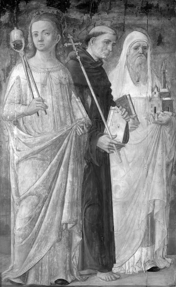 Padova, Musei Civici - Museo d'arte medievale e moderna, J. Da Montagnana (Parisati), I Santi Agata, Francesco e Girolamo, inv. 9 - infrarosso (1150 nm)