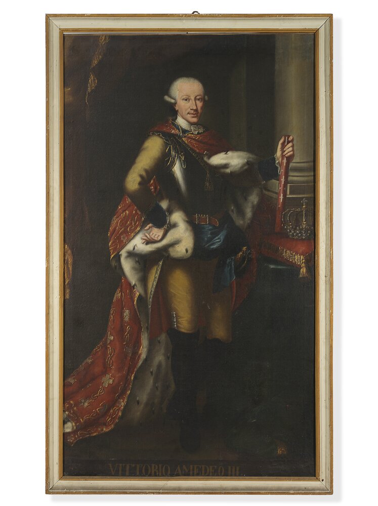 19-TE-2009_Venaria Reale, Reggia, G. Panealbo (attr.), Portrait of Vittorio Amedeo III in majesty, inv. R. 6472 (property of Racconigi Castle)