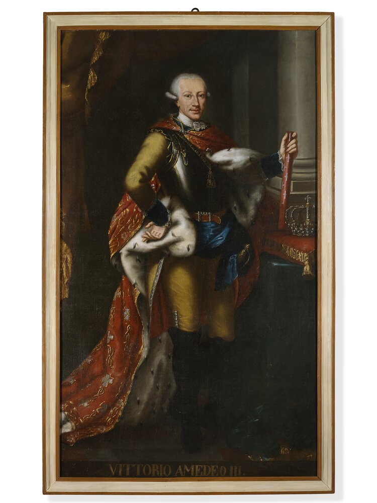 Venaria, Reggia, Portrait of Vittorio Amedeo III in majesty, inv. R. 6472 - after restoration