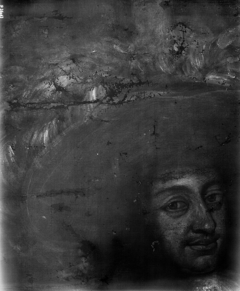 Venaria, Reggia, C. Dauphin, Equestrian portrait of Carlo Emanuele II with his son Vittorio Amedeo II, inv. R 6748 - Digital X-ray X-ray