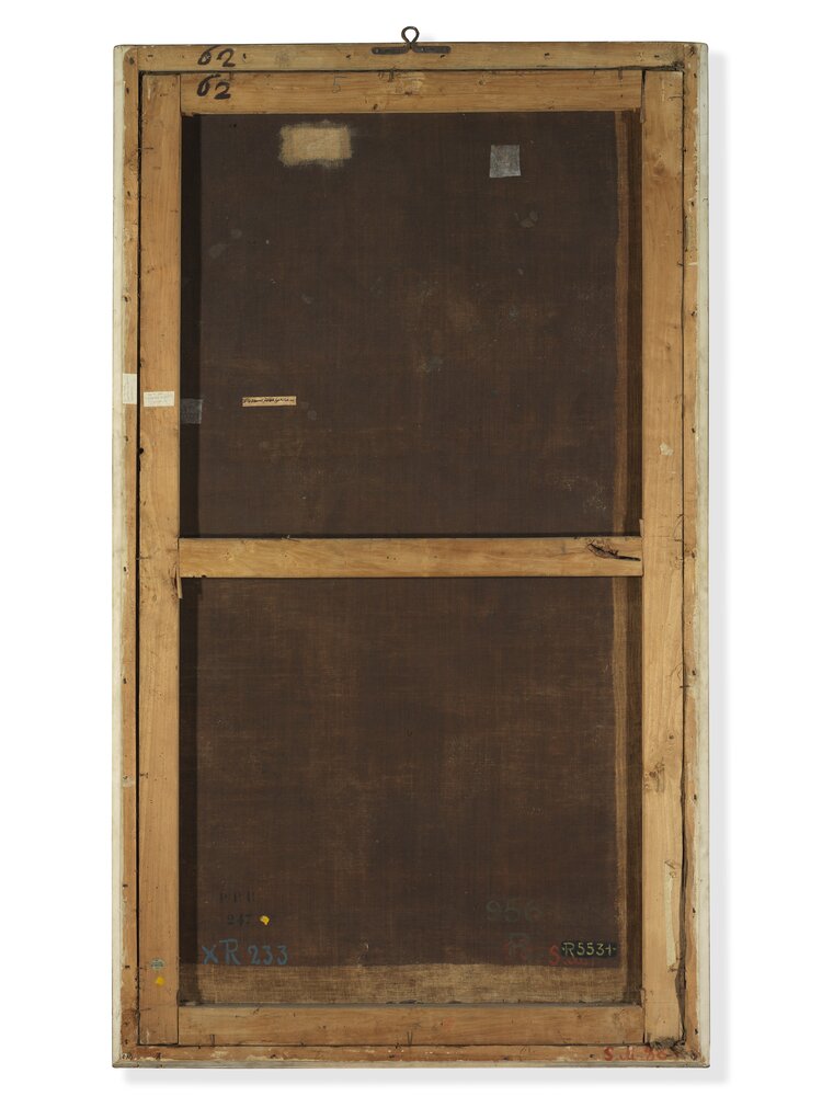 Venaria, Reggia, Portrait of Emanuele Filiberto of Savoy, inv. R 5534, verso - before restoration