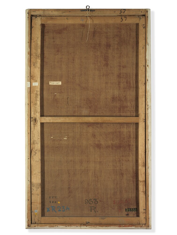 Venaria Reale, Royal Palace, Portrait of Margaret of Valois, inv. R 5530, verso - before restoration