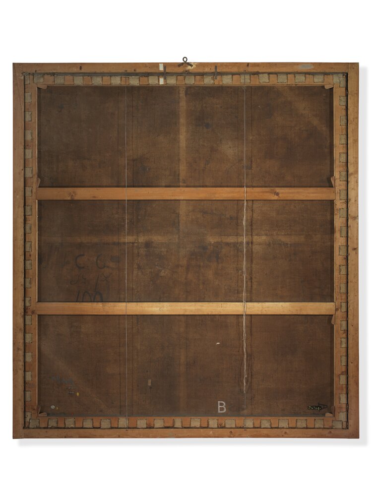 Venaria, Reggia, C. Dauphin, Equestrian portrait of Carlo Emanuele II with his son Vittorio Amedeo II, inv. R 6748, verso - before restoration