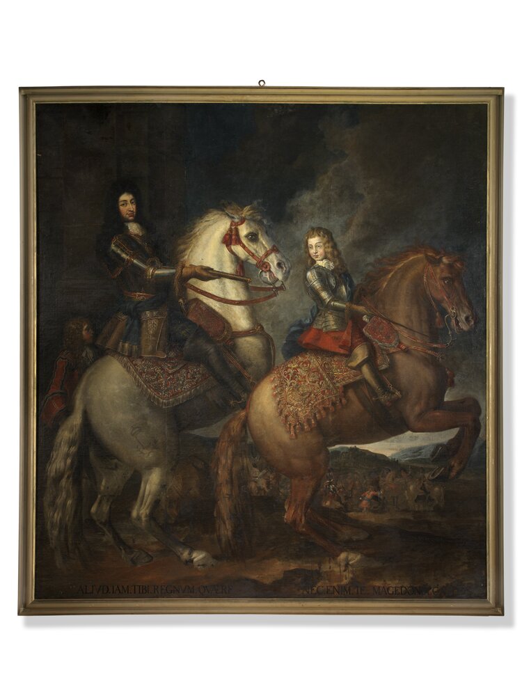 17-TE-2009_Venaria Reale, Reggia, C. Dauphin, Equestrian portrait of Carlo Emanuele II with his son Vittorio Amedeo II, inv. R 6748 (ownership of Racconigi Castle)