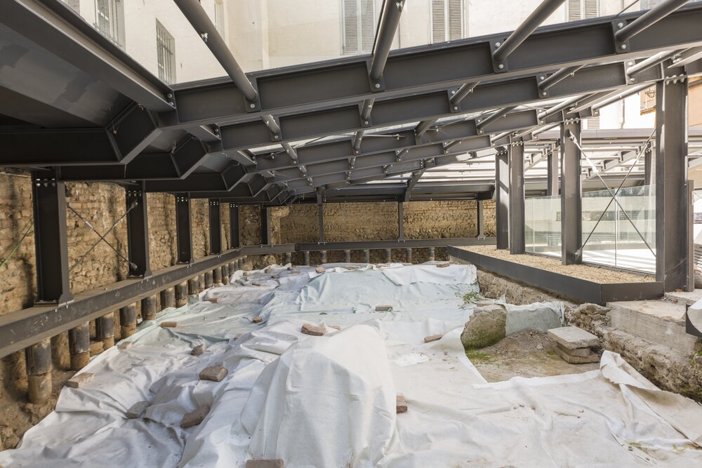 41-CR-2020_Torino, Via delle Orfane, Strutture murarie e pavimentali domus romana