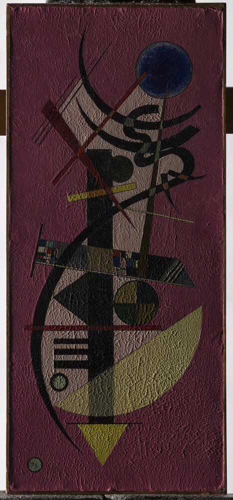 Bergamo, Galleria d’Arte Moderna e Contemporanea, V. Kandinskij, Spitz-Rund, inv. 91GC00174 - luce radente prima del restauro