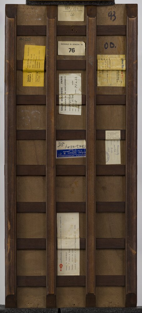 Bergamo, Galleria d’Arte Moderna e Contemporanea, V. Kandinskij, Spitz-Rund, inv. 91GC00174 - verso prima del restauro