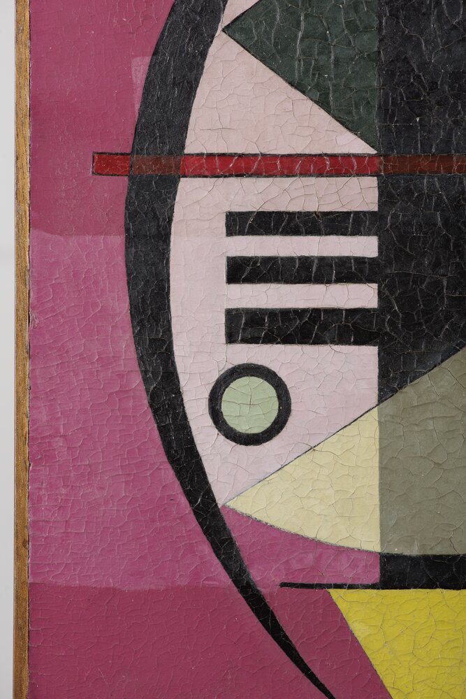 Bergamo, Galleria d’Arte Moderna e Contemporanea, V. Kandinskij, Spitz-Rund, inv. 91GC00174 - durante il restauro