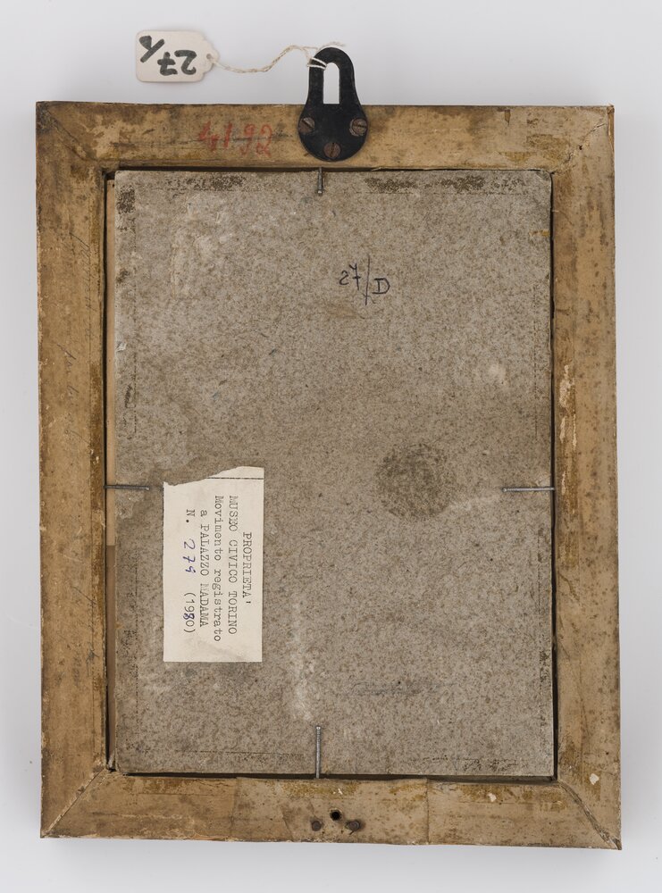 Torino, Museo Civico d’Arte Antica – Palazzo Madama, G. B Boucheron, Autoritratto, inv. 27-D, verso - prima del restauro