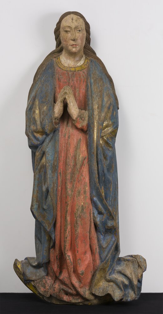 Antagnod (AO), Chiesa parrocchiale, A. De Lonhy (attr.), Assunta, inv. 26780 - durante il restauro