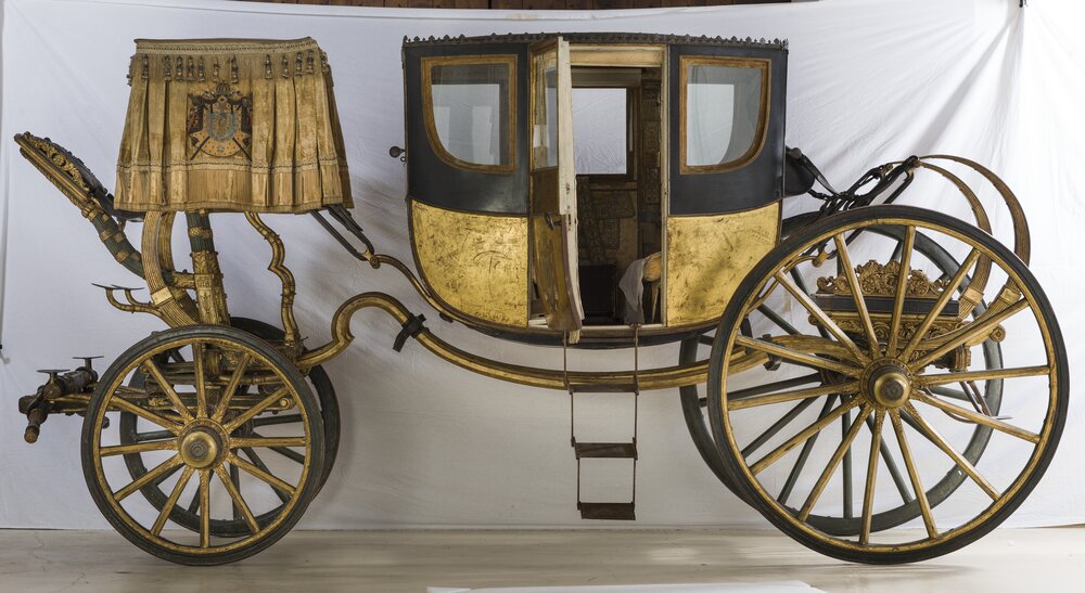 Nichelino, Stupinigi Hunting Lodge, J.A.E. Getting, Napoleonic gala sedan - before restoration