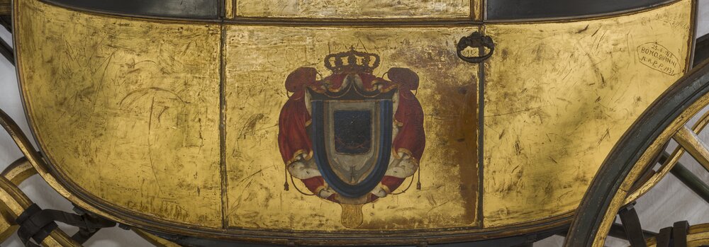 Nichelino, Stupinigi Hunting Lodge, J.A.E. Getting, Napoleonic gala sedan - before restoration