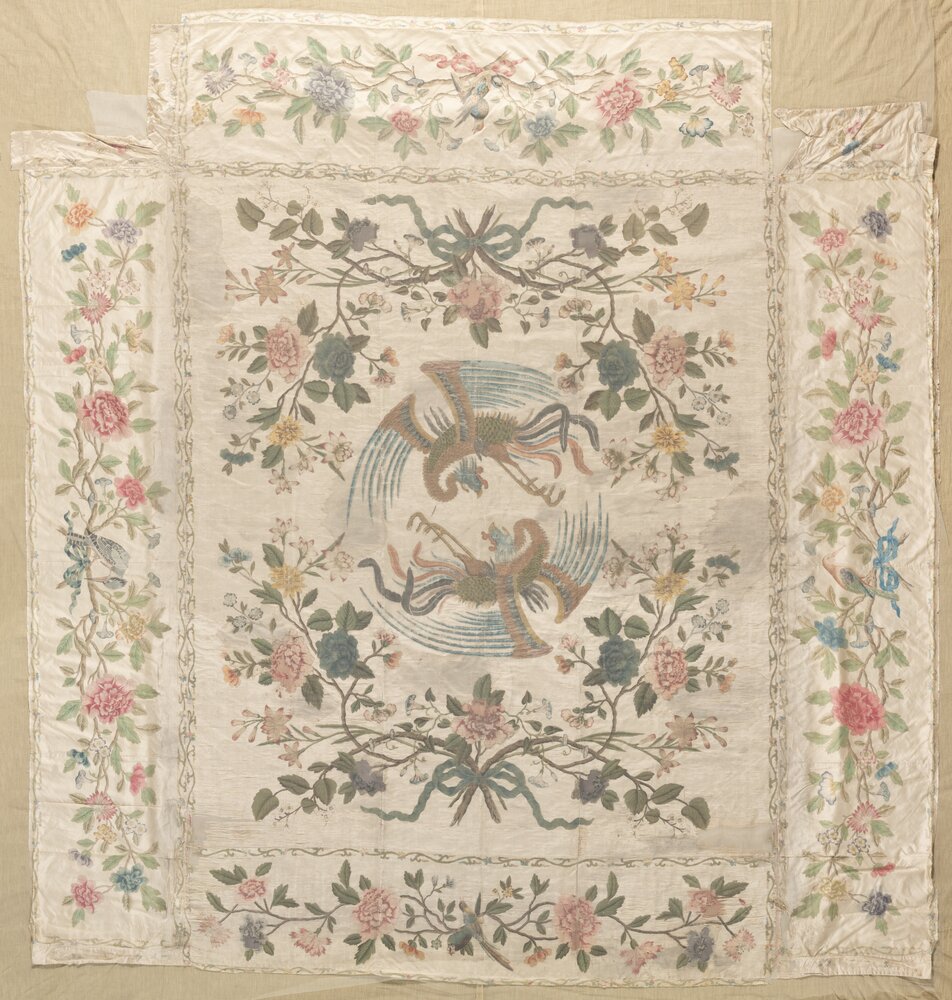 38-MT-2020_Santena, Castello, Coperta in seta del letto a baldacchino