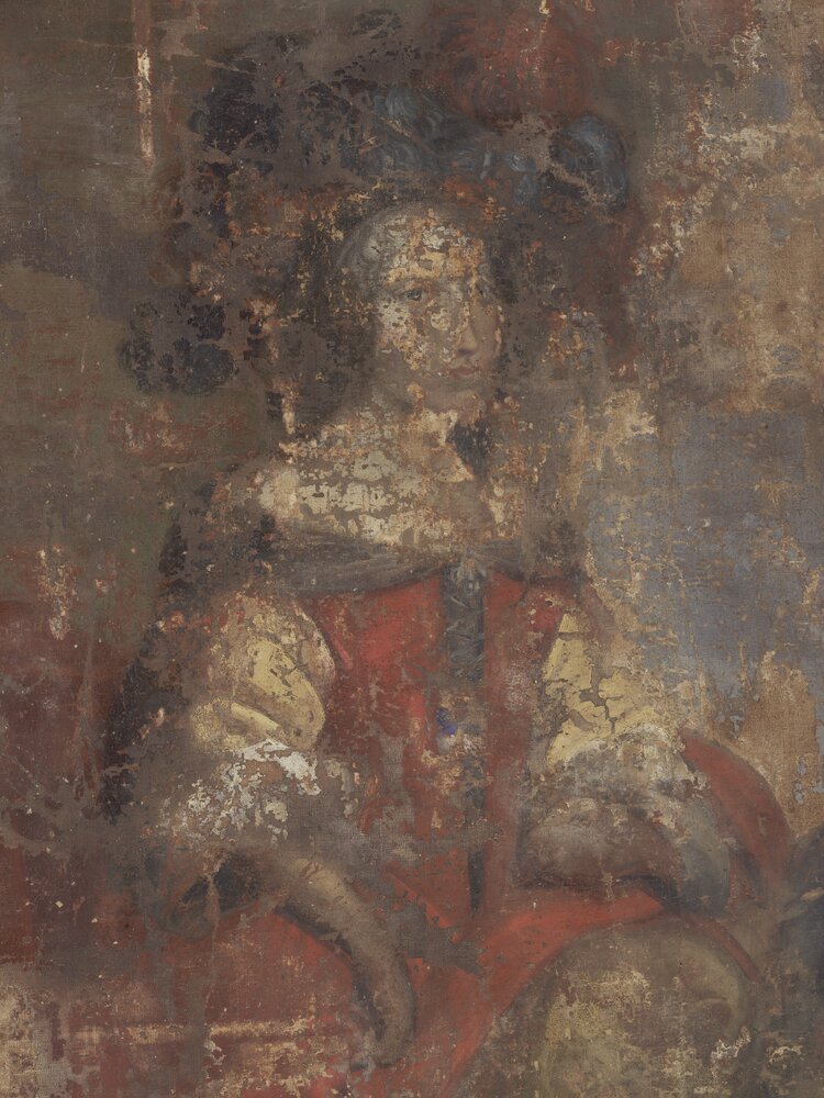 Venaria, Reggia, B. Caravoglia, Claudia Margherita Scaglia di Verrua marchesa del Marro e Ludovica Maria San Martino d'Agliè marchesa di San Maurizio - durante il restauro