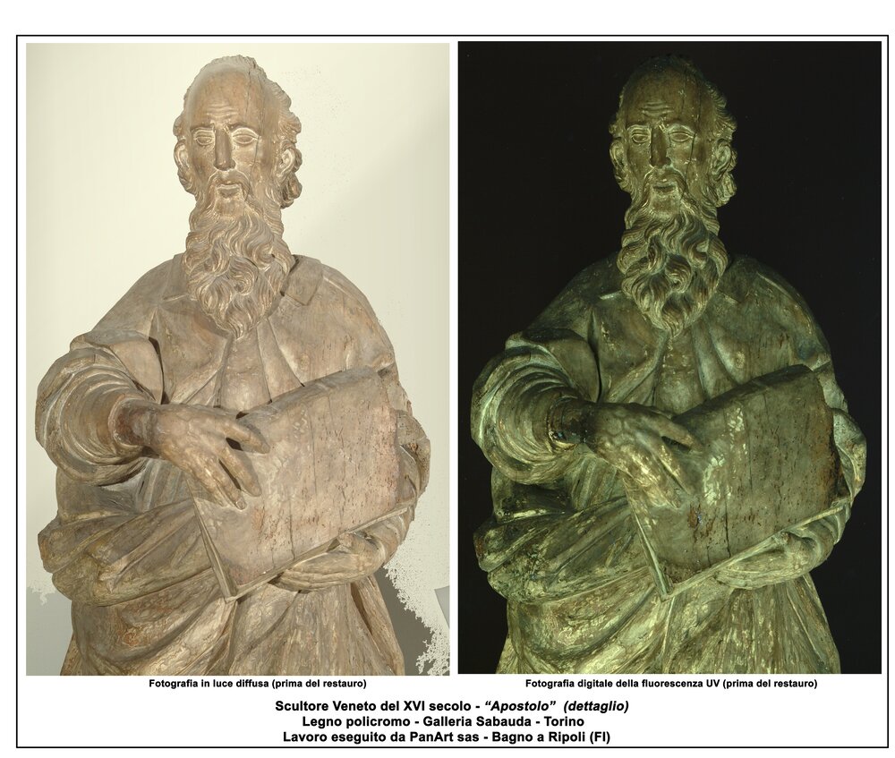 Turin, Savoy Gallery, Apostle, inv. 170 - UV analysis