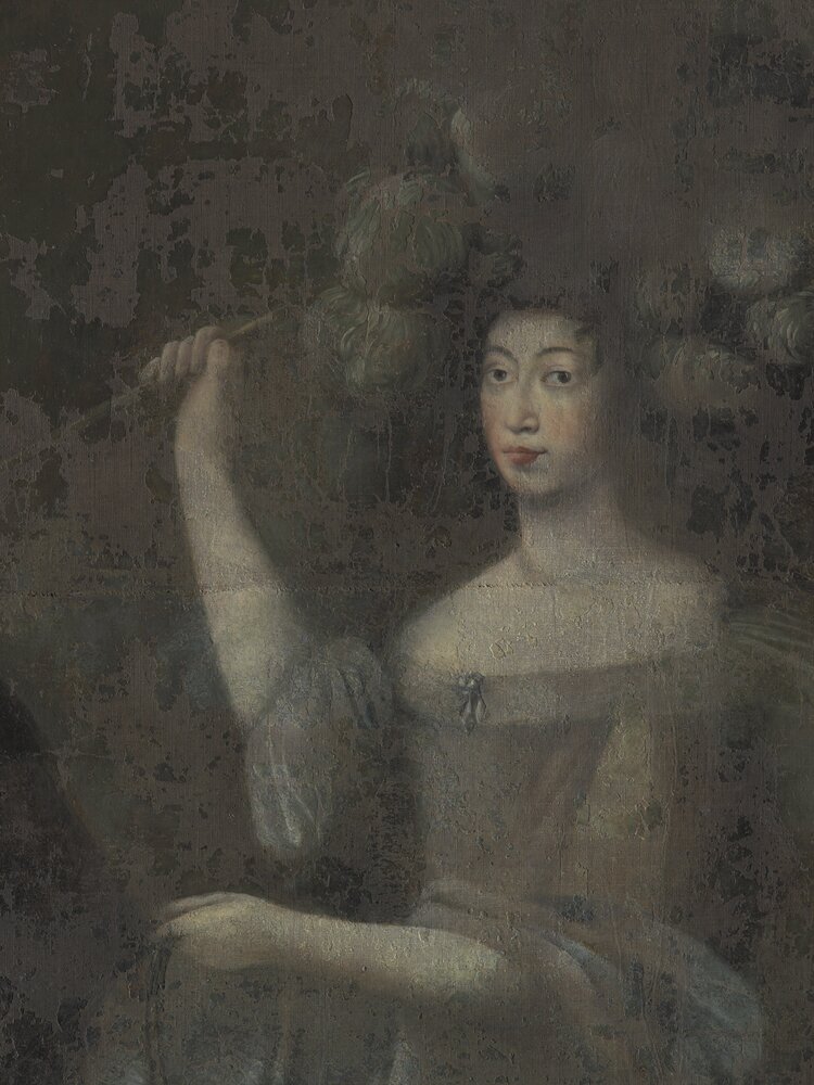 Venaria, Reggia, E. Grandjean, Margherita di Savoia duchessa di Parma e Margherita de Marete de Loicey contessa di Villafaletto - dopo il restauro