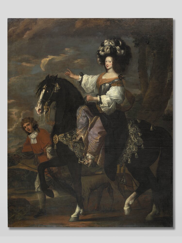 Racconigi, Castello, C. Dauphin, Equestrian portrait of Ludovica di Savoia inv. R 4874 - after restoration