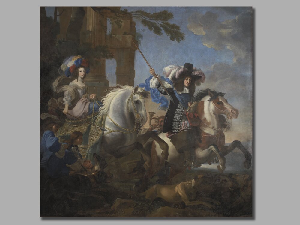 Venaria Reale, Royal Palace of Venaria, J. Miel, Henrietta Adelaide of Savoy and Ferdinand of Bavaria, inv. R 6382 - after restoration