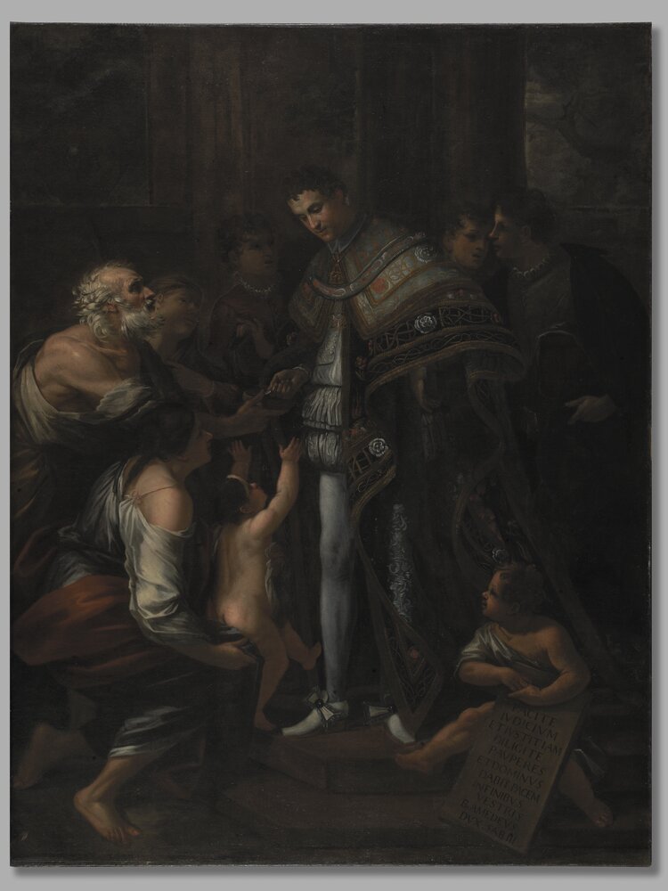 23-TE-2007_Venaria, Reggia, C. Dauphin, Blessed Amedeo distributes his goods to the poor, inv. 7043 (ownership of the Royal Museums of Turin)