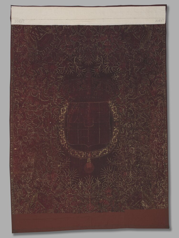 Turin, Civic Museum of Ancient Art - Palazzo Madama, Tapestry with coat of arms of Carlo Emanuele II, inv. 2083/T, verso - before restoration