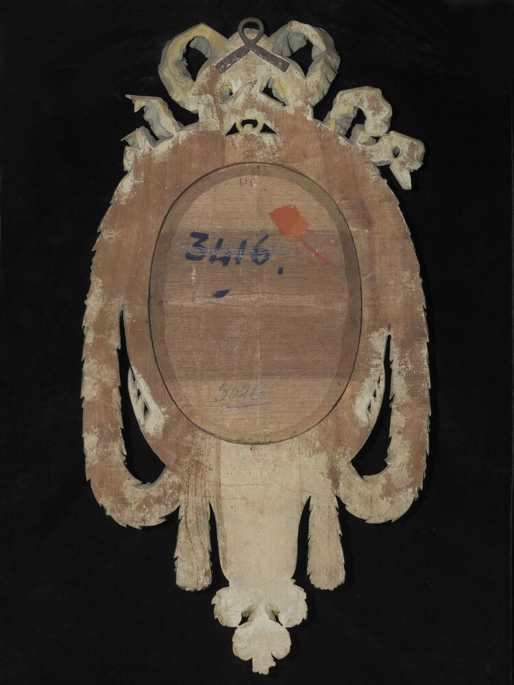 Hunting house of Stupinigi, coveted workshop G. M. Bonzanigo, Ventola inv. 3026 verso - before restoration