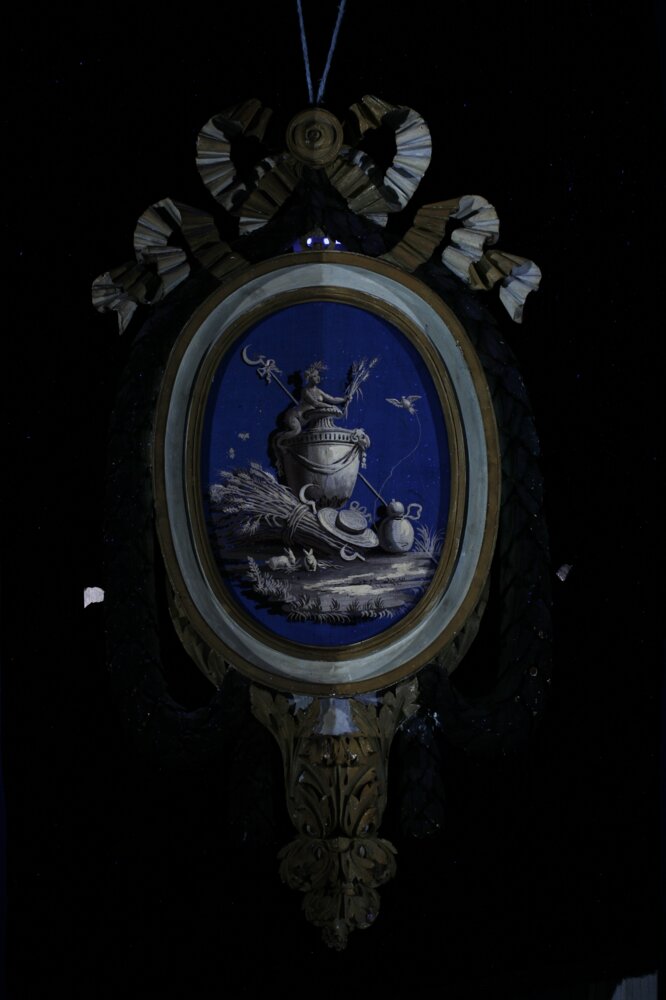 Hunting house of Stupinigi, coveted workshop G. M. Bonzanigo, Ventola inv. 5810 - UV analysis