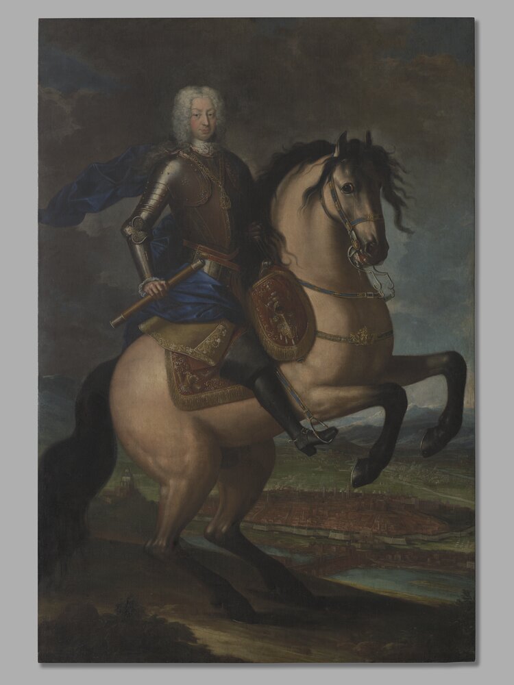 Venaria, Reggia, M. G. B. Clementi (Clementina), Ritratto equestre di Carlo Emanuele III - dopo il restauro
