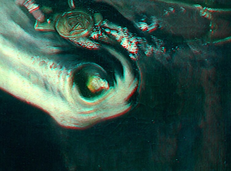 Racconigi, Castello, C. Dauphin, Portrait of Christina of France, inv. R 5657 - Infrared in false color