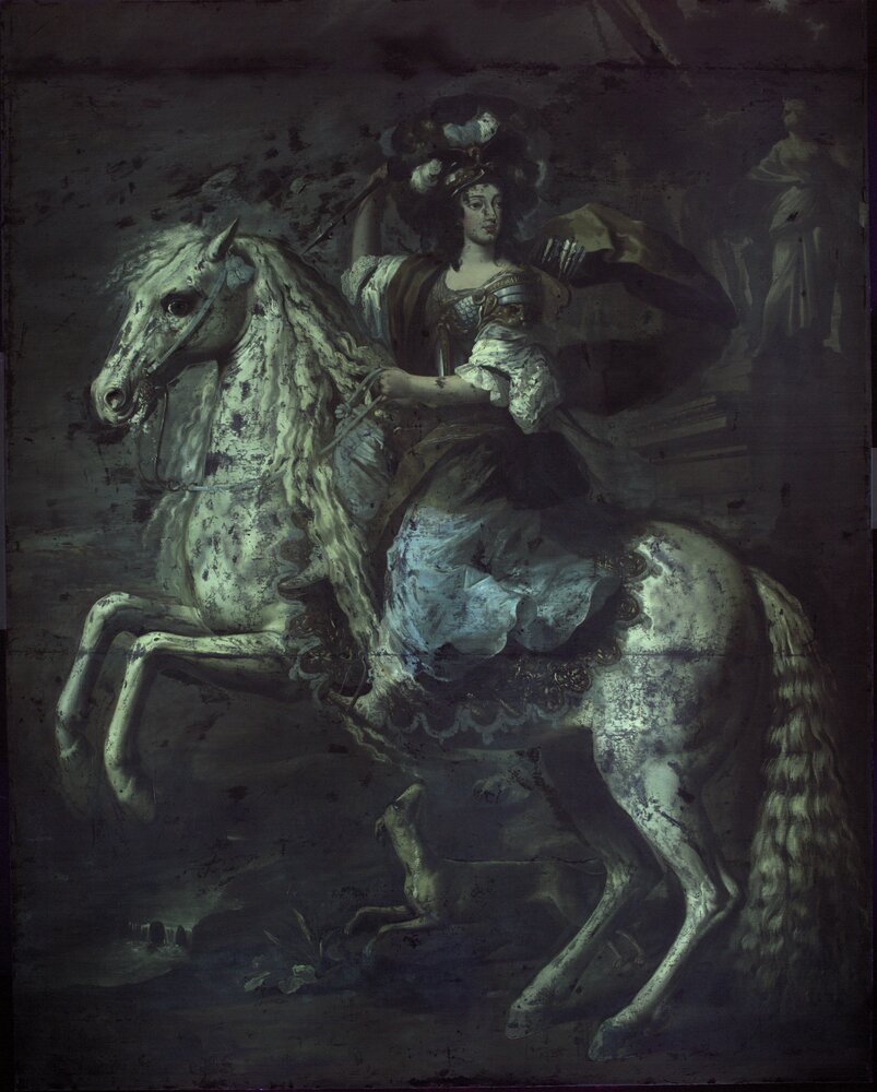 Racconigi, Castello, C. Dauphin, Portrait of Christina of France, inv. R 5657 - UV analysis