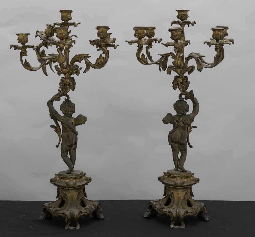 Hunting lodge of Stupinigi, Cadelabri invv. 6764, 6765 - before restoration