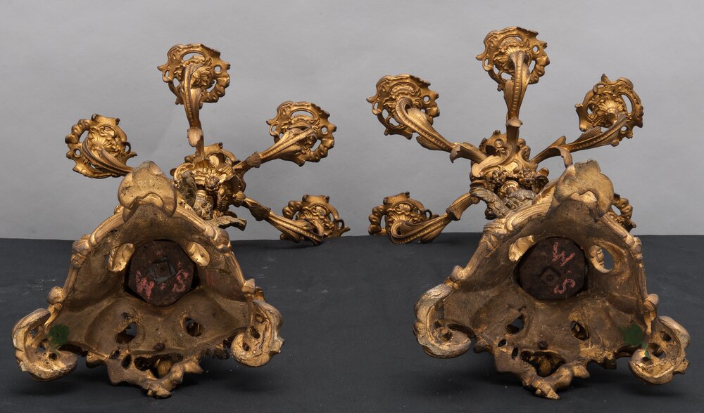 Hunting lodge of Stupinigi, Cadelabri invv. 6764, 6765 - before restoration