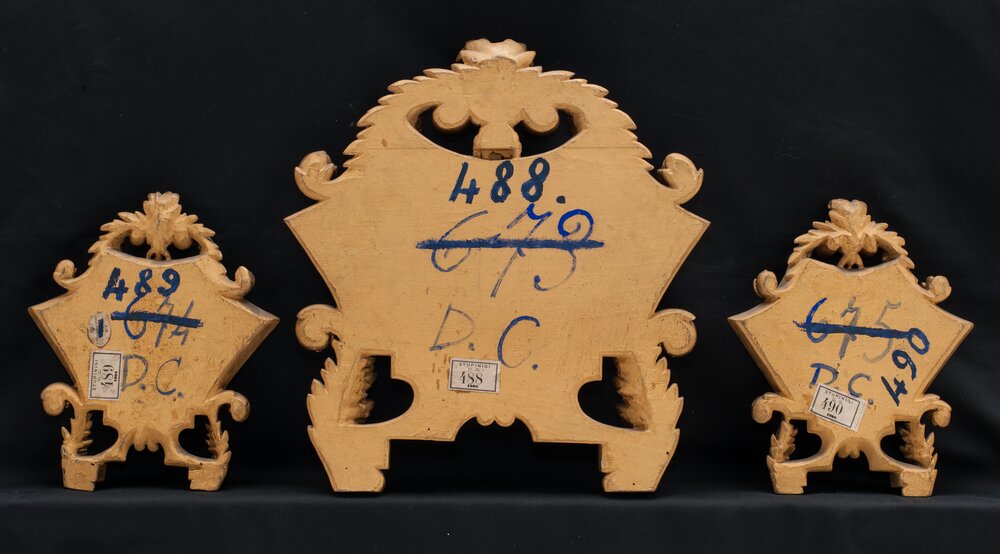 Stupinigi Hunting Lodge, Cartaglorie Invv. 488, 489, 490 verse - before restoration