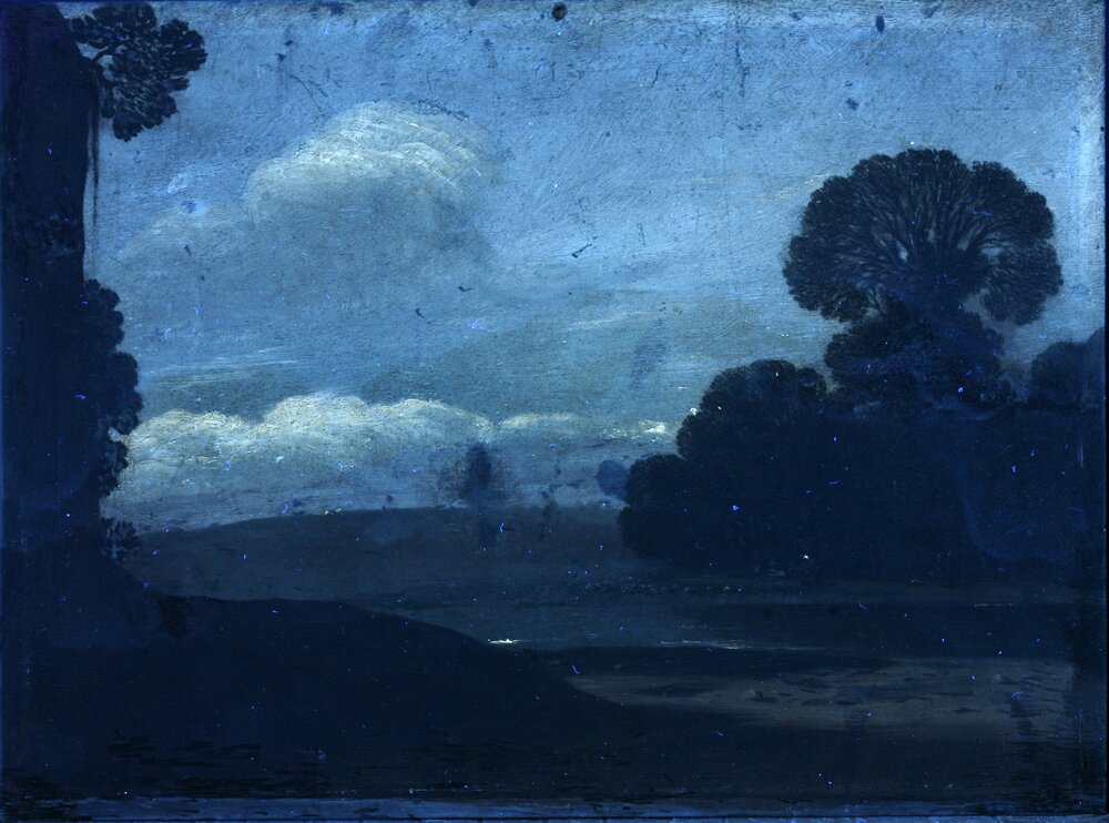 Galleria Sabauda, G. Wals, River landscape inv. 654 cat. 761a - UV analysis