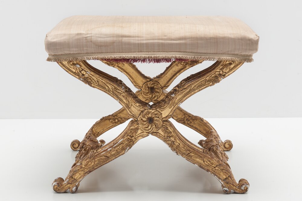 Stupinigi Hunting House, Stools Invv. 730, 734, 735 - during restoration