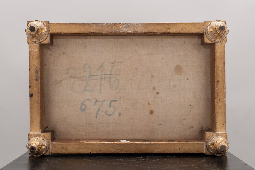 Hunting lodge of Stupinigi, Footrest Bonzanigo-Bolgiè Inv. 675 - before restoration