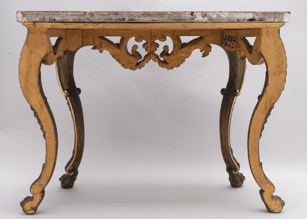 Stupinigi Hunting House, Wall Table inv. 1086 verso - before restoration