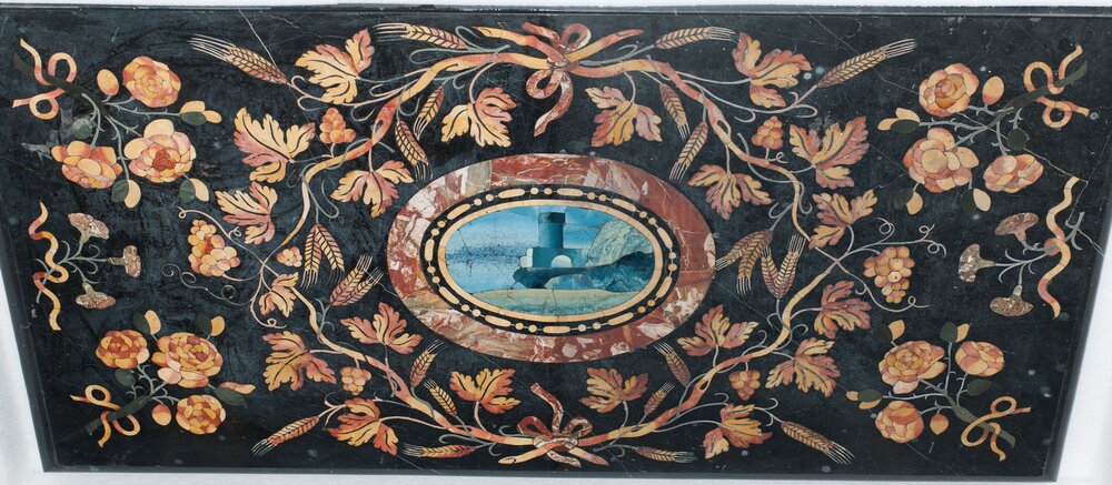 Venaria, Reggia, Console con mensa a intarsi - dopo il restauro